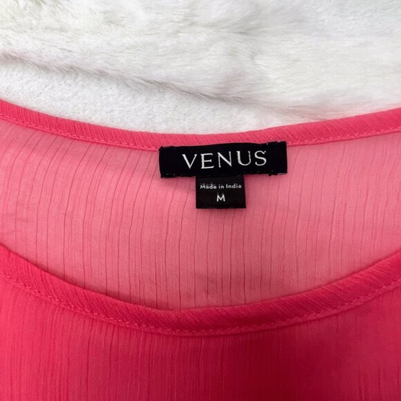 Venus Sheer Blouse Pink Chiffon Romantic Medium - Picture 6 of 8